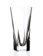 Barski Vase - Crystal Glass - 10" Height - for Flowers - Round Top - Square Bottom - Made in Europe