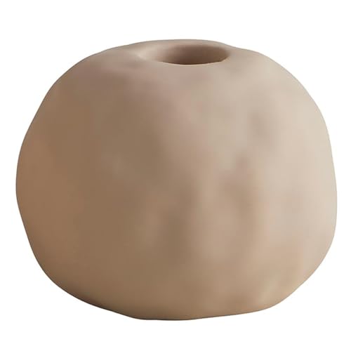47th & Main Modern Bubble Candle Holder for Taper Candle Ceramic Candlestick Candleholder, 3.25" Dia x 3.5" H, Beige - color: Beige, size: 3.25" Dia x 3.5" H
