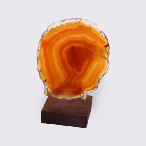 Crystal Display Stand Metal Arms Small Display Stand with Wooden Base Geodes Agate Mineral Easel Holder for Collectibles - color: Style 2