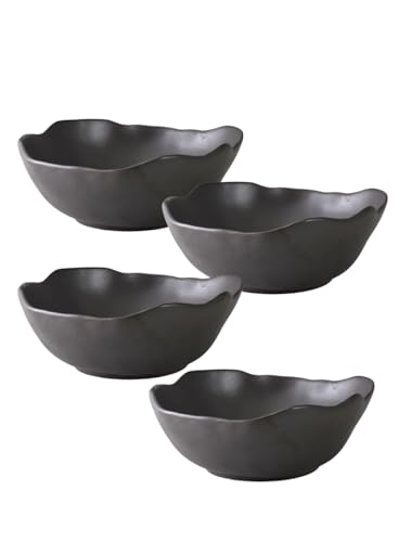 Serene Spaces Living Ceramic Collection of Plates, Bowls, Vases- Dinnerware, Centerpiece for Vintage Weddings, Events (Black - XXL - Pack of 4) - color: Black - Xxl - Pack of 4