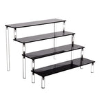 Acrylic Stands for Display,4 Tier Black Cupcakes Perfumes Figurines Display Stand Risers Shelf for Decoration and Organizer - size: 4 tier