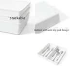 3 Pack White Plastic Drawer Organizer Tray Cutlery Utensil Makeups Drawer Organizers 12" X 6"… - size: 3 Pack 12"x6" White Plastic