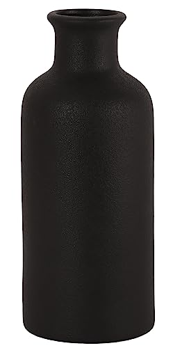 Matte Black Ceramic Vase for Dry Flowers, Modern Minimalist Home Decor 7" Tall, Fits Table,Shelf,Fireplace,Bedroom,Living Room & Kitchen - color: Black, size: Large