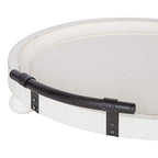 Kate and Laurel Bruillet Farmhouse Round Tray, 15 inch Diameter, Rustic White, Wood Tray for Coffee Table - color: White