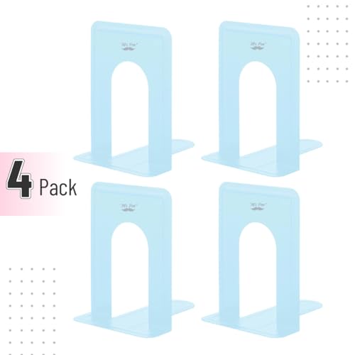 Mr. Pen- Book Ends, 4 Pack, Light Blue, Heavy Duty Metal Bookends for Shelves, Book Holders for Shelves, Metal Bookends - color: Light Blue, size: 4 Pack