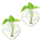 XXXFLOWER Wall Hanging Glass Terrariums，Clear Planters Propagation Station Glass Flower Vase,Air Plant Terrariums for Hydroponic Plants,Home Office Decor,Gifts,Heart-Shaped Set of 2 - size: 2 Love Wall Hanging