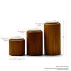 Solid Wood Ring Display Stand 3 Piece Cylindrical Microfiber Ring Holder Wooden Jewelry Display Holders Showcase Display (White) - color: Beige