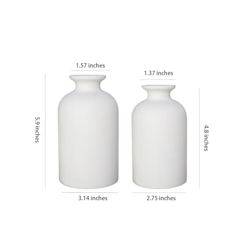 White Ceramic Small Vase, Dry Flower Vases Minimalism Style for Modern Table Shelf Home Decor, Fit for Fireplace Bedroom Kitchen Living Room Centerpieces Office Desk Gift(S White) - color: White, size: Small