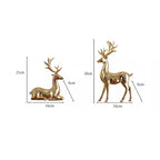Statue Decorations Two Piece Set of Elk TV Cabinet Decoration, Light Luxury Home Decor, Living Room Electroplating Process, Wine Cabinet Decoration Home Decor Object(Gold)
