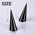 Jetec Clear Acrylic Crystal Ring Holder Acrylic Ring Display Jewelry Holder Wedding Display Cone Support Single Finger Rings Showcase Stand for Jewelry - color: Black