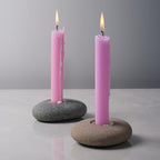 Handmade Natural Pebble Taper Candle Holder Handcrafted Taper Candle Holder for Altar, Mantle, Desk, Table, Shelf