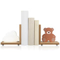Harloon 2 Pcs Animal Bookends for Kids Wooden Decor Safari Bookends Decor for Girl Children Bedroom Home (Cloud Bear) - style: Cloud Bear