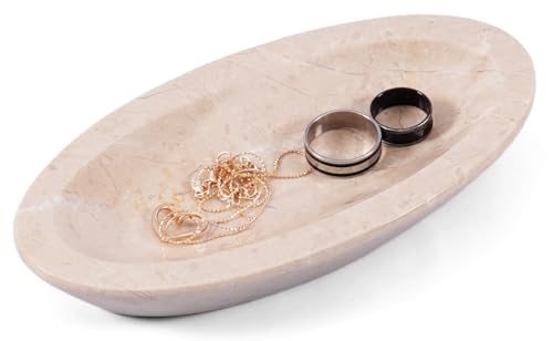 Radicaln Marble Jewelry Tray 7" Inch Aesthetic Room Décor Handmade Jewelry Holder Organizer - Decorative Tray For Earring Display - Ring Holder For Jewelry (Verona) - color: Verona