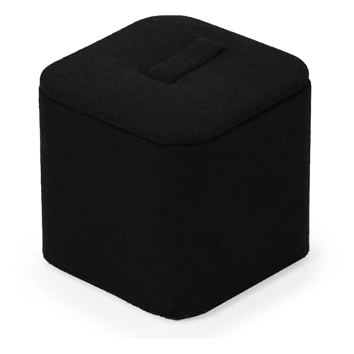 Microfiber Jewelry Ring Display Stand Rings Display Organizer Stand (Black, Low) - size: 1.77" x 1.77" x 1.57"