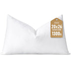 Artscope Synthetic Down Lumbar Pillow Insert, 20x26 Down Alternative Throw Pillow Insert. Ultra Soft Fluffy Sleeping Pillow with 100% Cotton Cover, Decorative Pillows-White. - size: 20x26 Inch (Pack of 1)