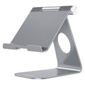 OMOTON Tablet Stand Holder Adjustable, T1 Desktop Aluminum Tablet Dock Cradle Compatible with iPad Air/Mini, iPad 10.2/9.7, iPad Pro 11/12.9, Samsung Tab and More, Grey - color: Grey