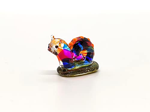 Rare Snail Micro Tiny Hand Blown Glass Art Figurines Animals Collectible Gift Home Décor (Multi-Color) - color: Multicolor