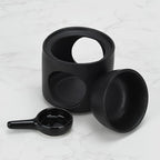 Black Wax Burner, Ceramic Tealight Warmer, Scented Oil Diffuser, Black Ceramic Tea Light Candle Holder - color: Black