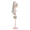 VASAGLE Solid Wood Coat Rack, Free Standing Hall Coat Tree with 8 Hooks, 3 Height Options, for Coats, Hats, Bags, Purses, for Entryway, Hallway, Rubberwood Hooks and Pole, Jelly Pink URCR010R01 - color: Jelly Pink, style: Square Base + Cylindrical Hooks