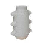 Creative Co-Op Abstract Stoneware Vase, White Volcano Finish, 9" H - size: 9" H