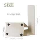 Metal Book Ends Bookend for Shelves Book Holder - color: Beige
