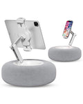 Viozon Tablet Stand Pillow, Compatible with 4.7"-13" Phone/Tablet, iPad, iPhone, Samsung, Google, Kindle, 360°Adjustable Phone Holder for Bed with Soft Plush Fabric, and Detachable Bowl, Grey - color: Grey