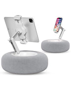 Viozon Tablet Stand Pillow, Compatible with 4.7"-13" Phone/Tablet, iPad, iPhone, Samsung, Google, Kindle, 360°Adjustable Phone Holder for Bed with Soft Plush Fabric, and Detachable Bowl, Grey - color: Grey