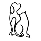 Modern Metal Cat Wall Art Sculpture, Black Minimalist Home Decor, Living Room Wall Decoration (Rely on Cats and Dogs)