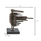 Modern Day Accents 3717 Brisa Blown Away Sculpture, Abstract Modern Sculpture Decor for Home, Office, and Shelf, Bronze-Finished Statue, 11.5" H