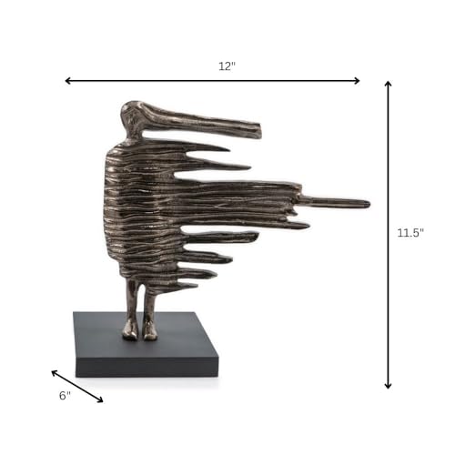 Modern Day Accents 3717 Brisa Blown Away Sculpture, Abstract Modern Sculpture Decor for Home, Office, and Shelf, Bronze-Finished Statue, 11.5" H