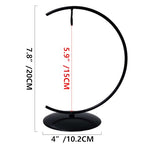 YY YEARCHY Ornament Display Stand for Hanging Glass Globe Ball Air Plant Flower Holder Metal Round Decorative (1, Black, 7.8"x4") - size: 7.8"x4"