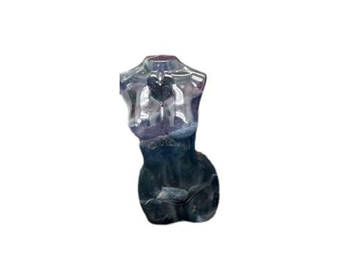 Natural Fluorite Crystal Female Model Figurine Hand Carved Body Sculpture Statue Gemstone Small Figurine Reiki 3 Inch Home Office Decor Ornaments 100-150 Grams - color: Fluorite