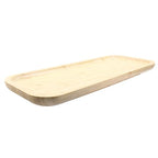 Jiozermi 14.17" Bamboo Serving Tray Tea Serving Tray Bamboo Vanity Tray Counter Tray Bathroom Tray Kitchen Sink Tray Bamboo Tray for Perfume Tea Food Candles - size: 14.2" x 5.9" x 0.8"