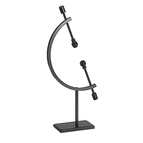 JUXYES Black Metal Sphere Holder Caliper Stand, Hold Max to 2-7/8, Black Caliper Style Display Stand for Mineral, Ornament, Gem, Shell, Coin, etc - color: Black, size: S