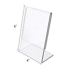 NIUBEE 6Pack Slant Back Acrylic Sign Holder 4x6 inches, Clear Vertical Picture Frames, Desktop Flyer Holder Document Holder Paper Display Stand - size: 4x6, style: Vertical