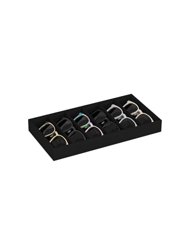 Sunglass Organizer Tray,Eyeglass Storage for Multiple Glasses,Jewelry and Sunglasses Drawer Organizer (Black 1) - color: Black 1