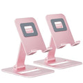Nulaxy 2 Pack Dual Folding Cell Phone Stand, Fully Adjustable Phone Holder for Desk, Compatible with iPhone 16 15 14 13 12 11, Nintendo Switch, All Phones, Rose Gold - color: Rose Gold