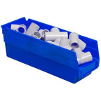 Akro-Mils 30120 Plastic Shelf Bins, Heavy Duty Storage Bins for Garage, Closet, and Drawer Organization, 12" x 4" x 4", Blue, 24-Pack - color: Blue