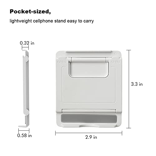 Kemoxan 2 Pack Portable Cell Phone Stand Holder for Desk, Foldable Pocket-Sized Mount, Universal Adjustable Desktop Mobile Phone Kickstand Compatible with iPhone IPads Kindle Android Black & White - color: 2 Pack