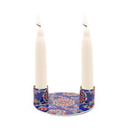Yair Emanuel Flat Plate Candle Holders for Shabbat 4 Inch Vibrant Pattern Design Modern Judaica Gift (CSE-5 Armenian) - color: Cse-5 Armenian