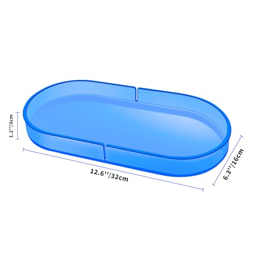 Acrylic Decorative Vanity Tray Perfume Jewelry Trinket Tray for Bathroom Counter Soap Toilet Tank Sink Small Candle Catch All Organizer, 12.6x6.3 Inches, Blue - color: Sky Blue