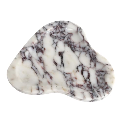 Natural Marble Oval Jewelry Dish, Trinket Tray for Ring & Earring Holder, Vanity/Nightstand Decor with Unique Natural Veins, Gift for Women/Mom/Daughter - color: 021-Viola, size: 9.1"L x 9.1"W x 0.7"H
