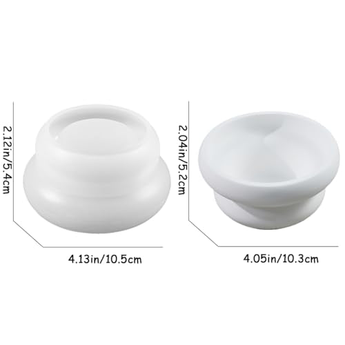 2 PCS Geometric Round Silicone Molds Unique Candle Holder Molds Double Round Container Mold Succulent Planter Jewelry Trinket Tray Plate Mould Epoxy Casting Moulds for DIY Art Craft Home Decor