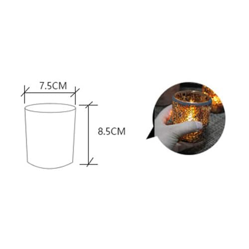 Ciieeo Vintage Style Candlestick Ornament Glass Candle Holder 2.95X2.95X3.34In Scented Candle Craft Desktop Decoration for Home Office Weddings