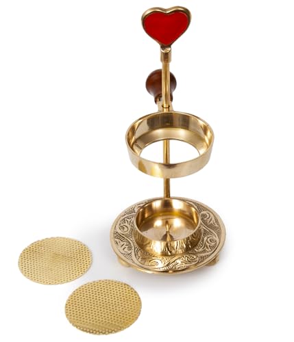 Heart-Shaped Incense Burner for Charcoal & Candles – Romantic Red Resin Holder for Home Fragrance, Aromatherapy & Gifts – Adjustable Design for Meditation & Spiritual Décor - color: Gold