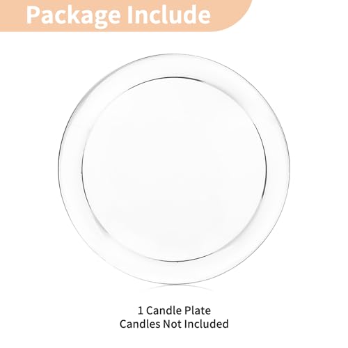 NUPTIO Glass Plate for Pillar Candles: 1pc 7" Clear 3 Wick Candle Tray - Round Village Candle Dish for Snack Jewelry Bathroom Dining Room Table Centerpieces Decor - size: Large-1Pc