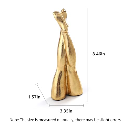 Golden Legs Sculpture Elegant Resin Home Decor Legs Statues Versatile Indoor/Outdoor Ornament, Bedroom, Office Desktop, Cabinets, Perfect (Straight Leg) - color: Straight Leg