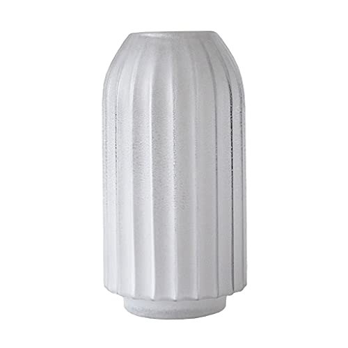 vases White Frosted Glass Vase Modern Home Restaurant Coffee Table Office Desktop Decoration Vase Striped Vase Gift Vase Flower vase(B) - color: B