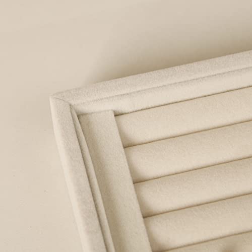 Pangkeep Ring Holder Display Tray Jewelry Organizer Stands for Selling Rings Earrings Show (Beige) - color: Beige