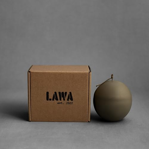 LAWA Imperfect Sphere Candle - Beautiful Handmade Pillar Scented Soy Wax Elegant Aesthetic Candle Housewarming Gift Home Room Shelf Decor Idea (Earthy Green, Large) - color: Earthy Green